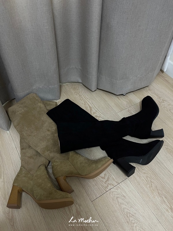 麂皮高跟西部靴
